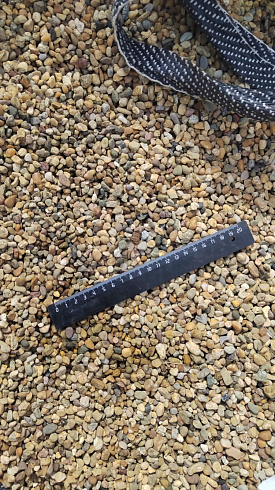 Kamenclub.ru: Галька окат (серо-желтая) фр.5-10 мм. купить  в Санкт-Петербурге галька речная рыжий, желтый, рыжий, серо-желтый речная окатанная галька декоративная 5000 руб/т   фото КАМЕНЬ КЛУБ