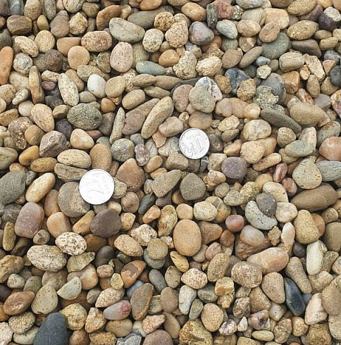 Kamenclub.ru: Галька окат (серо-желтая) фр.10-20 мм. купить  в Санкт-Петербурге галька серо-желтая, рыжая, серый речная окатанная округлая галька 5000 руб/т   фото КАМЕНЬ КЛУБ