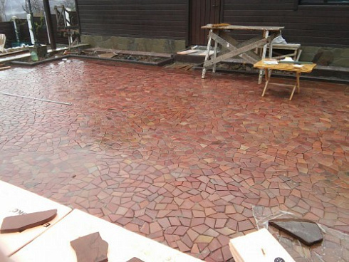 Kamenclub.ru: Песчаник брусчатка (Готика) art PSK-L-01  купить в Санкт-Петербурге    2600 руб/кв.м    фото КАМЕНЬ КЛУБ